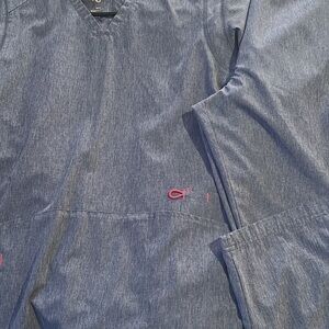 HeartSoul Blue ScrubSet with Pink Accents